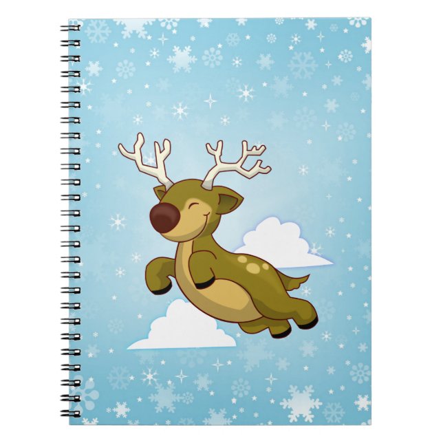 Cuaderno Navidades volando renos (Frente)