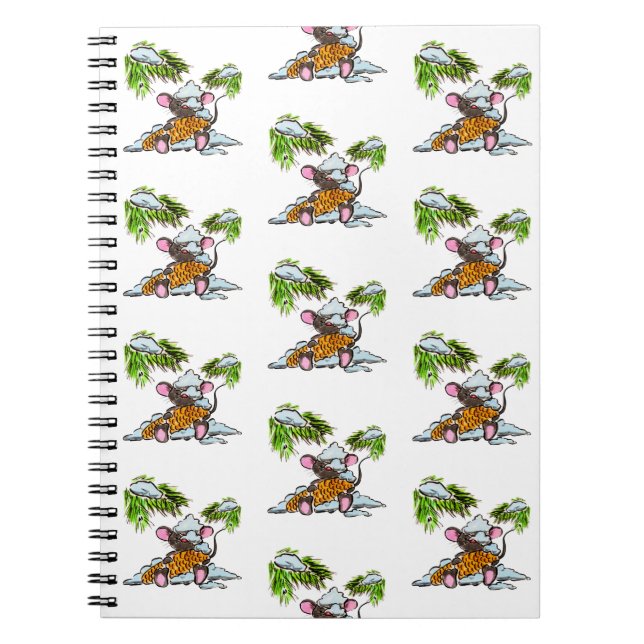 Cuaderno Navidades y ratón de Año Nuevo con cono (Frente)