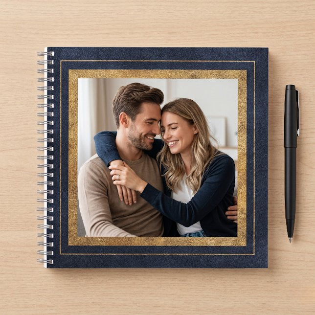 Cuaderno Navy Blue and Gold Frame Photo (Subido por el creador)