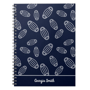 Cuaderno Navy Blue and White Medical Face Mask Pattern
