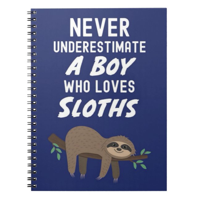 Cuaderno Navy Blue Cute Sloth Gifts For Baby Boys Kids  (Frente)