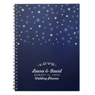 Cuaderno Navy Blue Gold y White Stars AMAN la boda personal