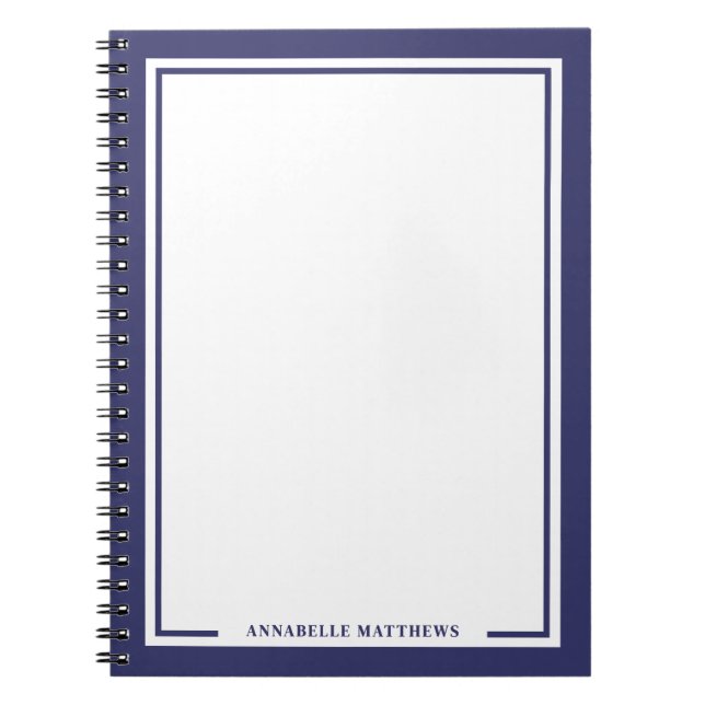 Cuaderno Navy Blue Name Monogram (Frente)