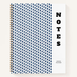 Cuaderno Navy Blue Stripes Pattern Personalized