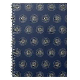Cuaderno Navy | Golden Zinnia Flower Medallions