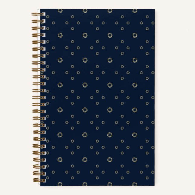 Cuaderno Navy | Golden Zinnia Sun (Anverso)