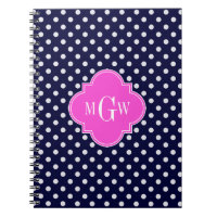 Navy Whats Polka Dot Quatrefoil rosa caliente 3 Mo
