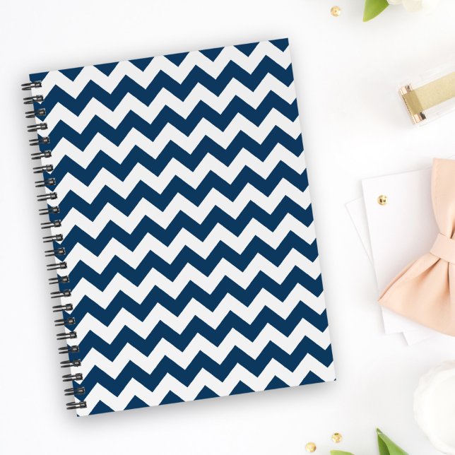 Cuaderno Navy Zigzag, Navy Chevron, patrón geométrico (Subido por el creador)