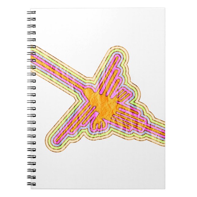 Cuaderno Nazca Lines Hummingbird Con Efecto De Papel Arruga (Frente)