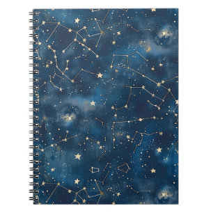 Cuaderno Nebulosa de Estrellas Cósmicas Turquesa Místicas D