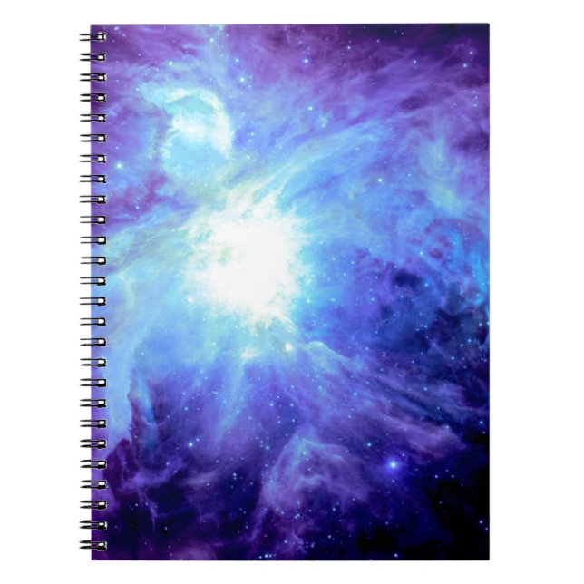Cuaderno Nebulosa de Orión Turquesa Periwinkle Lavanda Gala (Frente)