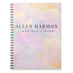 Cuaderno Nebulosa de Oro de Lujo con Nombre Personalizado  