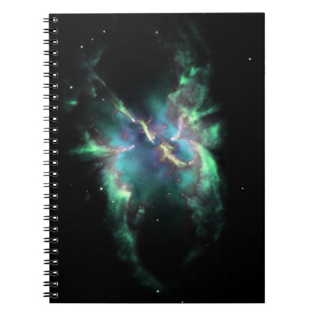 Cuaderno Nebulosa Planetaria Verde Menta Periwinkle (Frente)