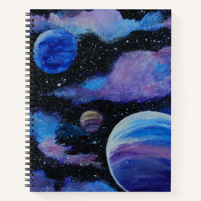 Cuaderno Nebulosa y planetas Espacio (Anverso)