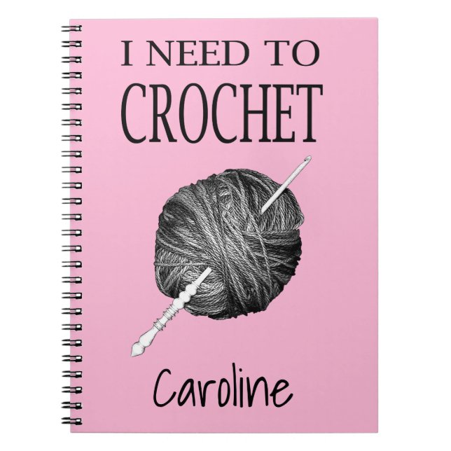 Cuaderno Necesito crochet, personalizado con tu nombre (Frente)