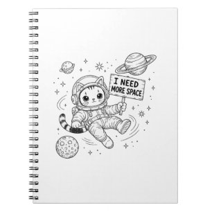 Cuaderno Necesito Más Espacio Gato Astronauta Divertido