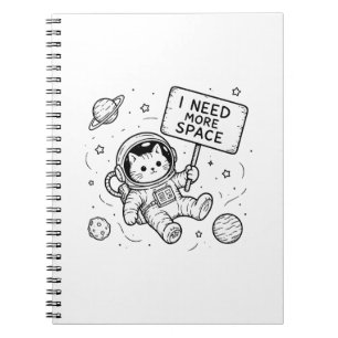 Cuaderno Necesito Más Espacio Gato Astronauta Divertido