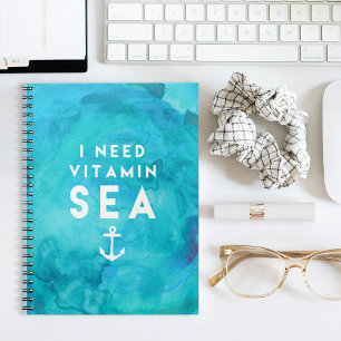 Cuaderno Necesito una cita de acuarela Verde azulada en el 