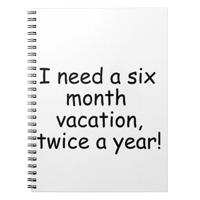 Cuaderno Necesito vacaciones (Frente)