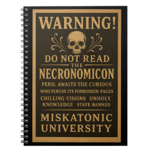 Cuaderno Necronomicón - Precaución prohibida por Miskatonic