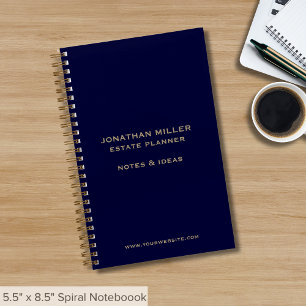 Cuaderno Negocio azul marino simple