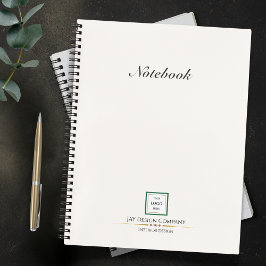 Cuaderno Negocio con el logotipo de la frontera verde blanc