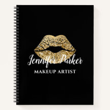 Negocio de Artista de Maquillaje Negro Dorado Eleg