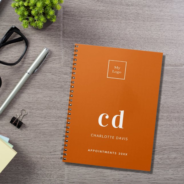 Cuaderno Negocio de iniciales del naranja de logotipos quem (Subido por el creador)