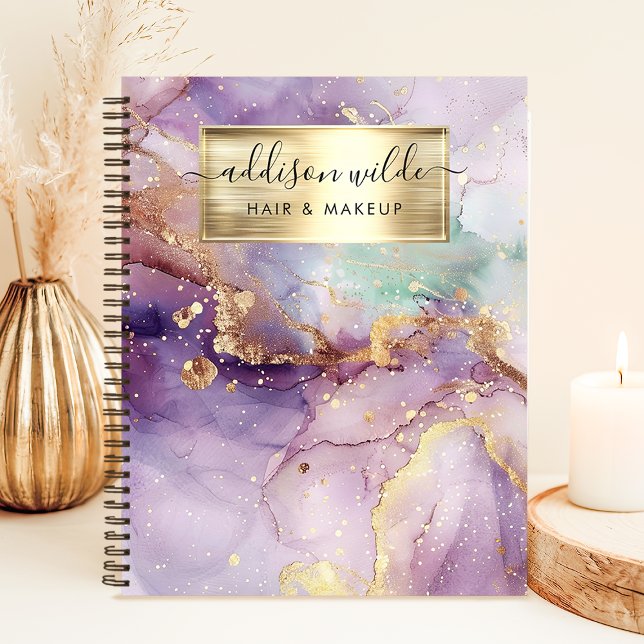 Cuaderno Negocio de lámina de oro falsa de acuarela con bri (Subido por el creador)
