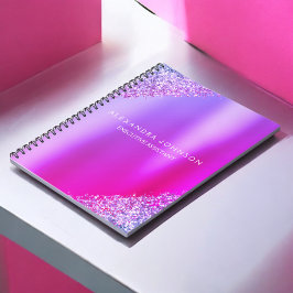 Cuaderno Negocio de oficina de Purpurina de color rosa mora