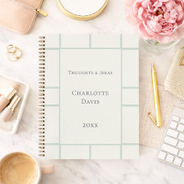Cuaderno Negocio de rejilla verde marfil