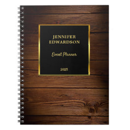 Cuaderno Negocio profesional de la madera negra dorada mode