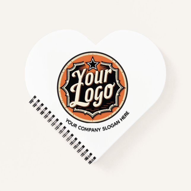 Cuaderno Negocio Simple de Logotipo y Texto Personalizado (Anverso)