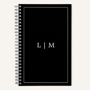 Cuaderno Negocio simple en monograma negro