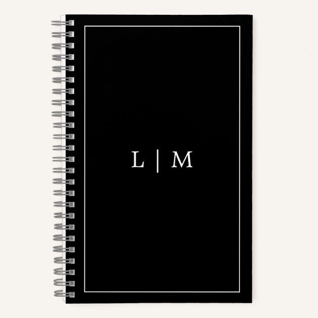 Cuaderno Negocio simple en monograma negro (Anverso)