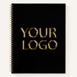 Cuaderno Negra de logotipo profesional de empresa Personali