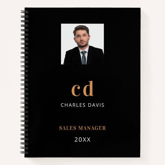 Cuaderno Negra marca de nombres de oro (Anverso)