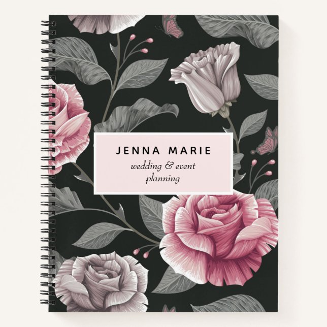 Cuaderno Negra Vintage Floral Business (Anverso)