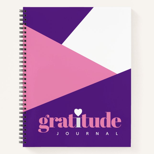 Cuaderno Negrita Afirmaciones de Gratitud Rosa Morado del C (Anverso)