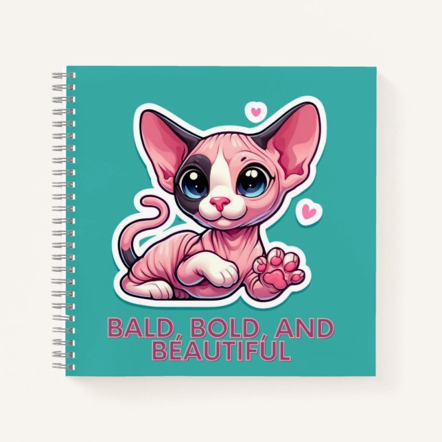 Cuaderno Negrita calva y bella en portátil (Anverso)