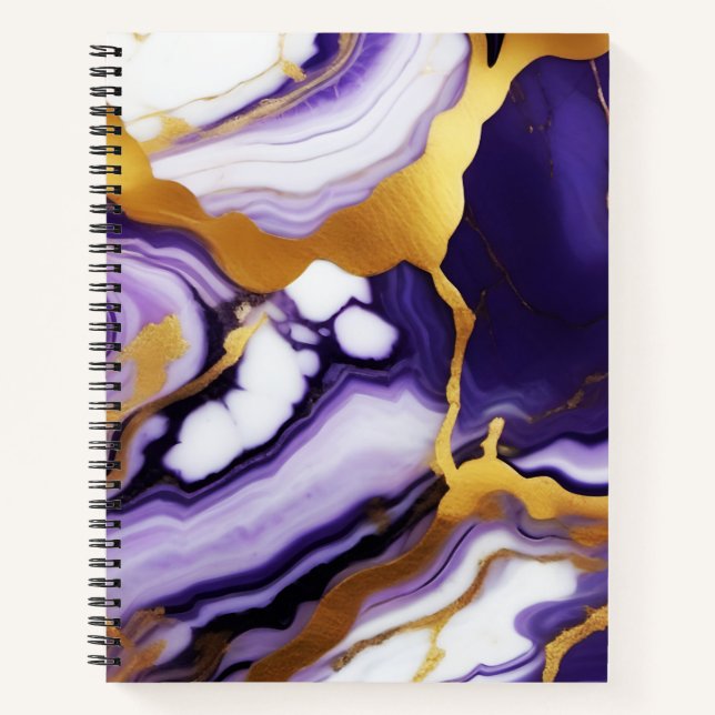 Cuaderno Negrita Moda de oro morado de moda (Anverso)