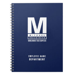 Cuaderno Negrita Monograma moderno logotipo comercial Azul