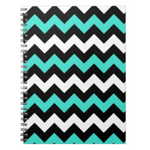 Cuaderno Negro Blanco Turquesa Zigzag