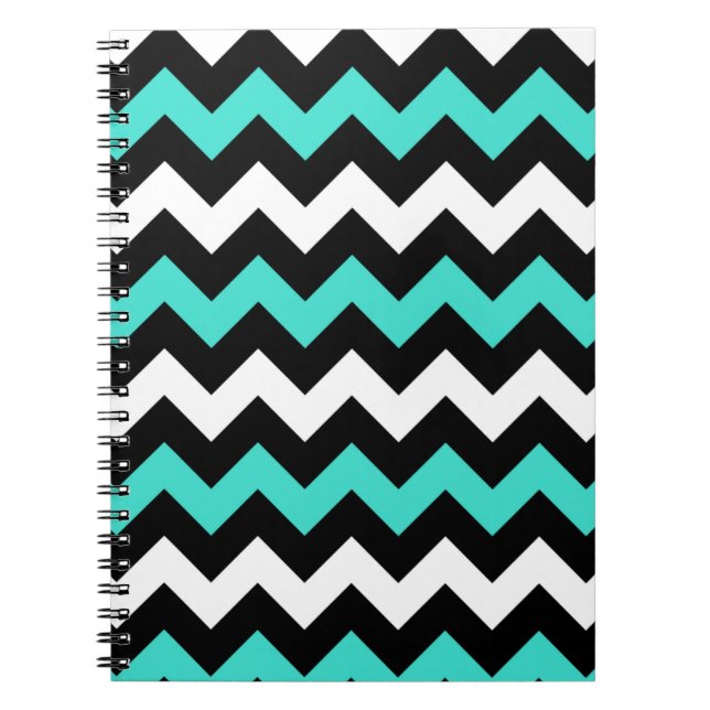 Cuaderno Negro Blanco Turquesa Zigzag (Frente)
