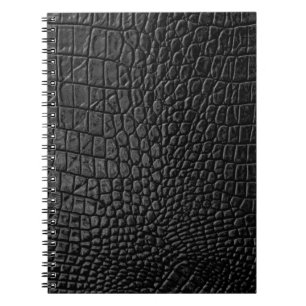 Cuaderno Negro brillante: Elegancia de textura de cuero