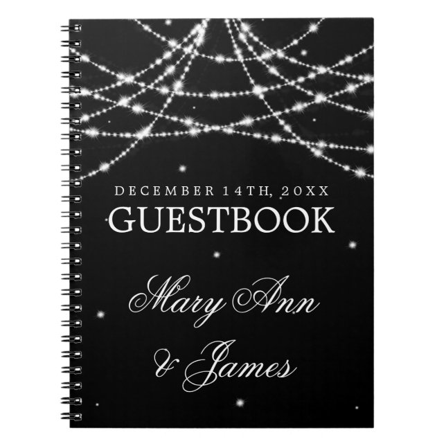 Cuaderno Negro chispeante de la secuencia del Guestbook de (Frente)