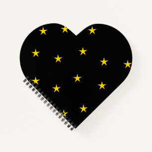 Cuaderno Negro con estrellas amarillas Bloc de notas en esp