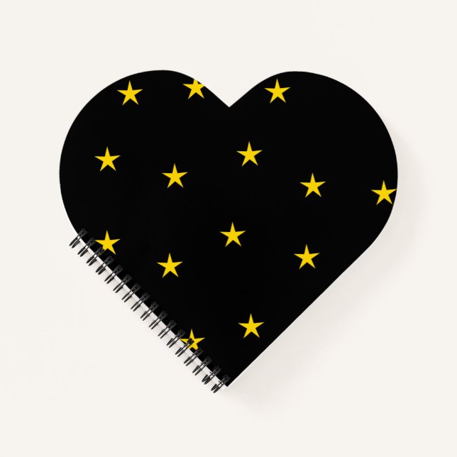 Cuaderno Negro con estrellas amarillas Bloc de notas en esp (Anverso)