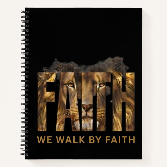 Cuaderno negro con líneas y espiral de león (Anverso)