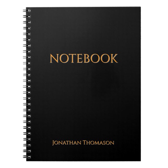 Cuaderno negro con nombre personalizado (Frente)